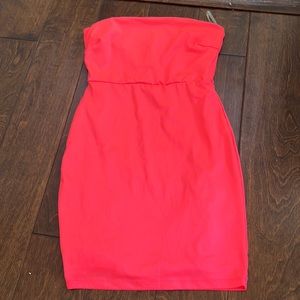 Neon pink tight dress!